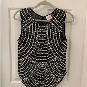 Parker open back beaded sequin top